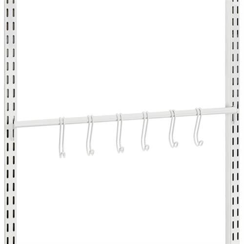 60 Fixed Hook Rack, White